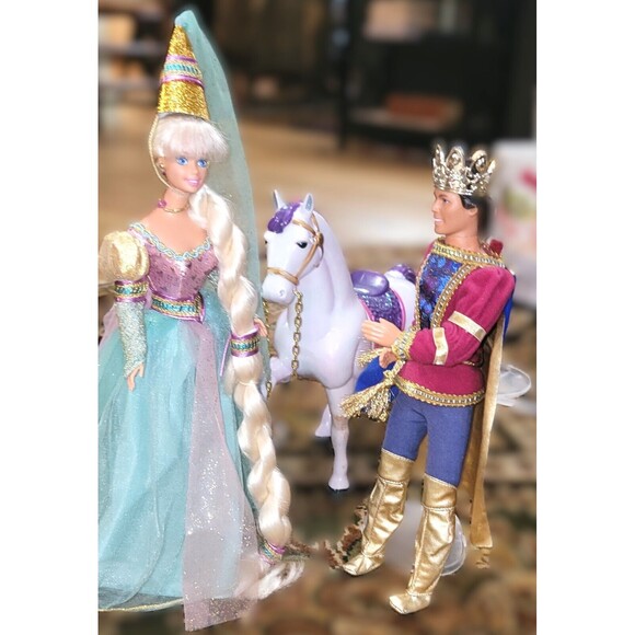 Prancing Pony White Stallion for Repunzel Barbie Prince Ken Rare Royal Horse VTG - Picture 12 of 13